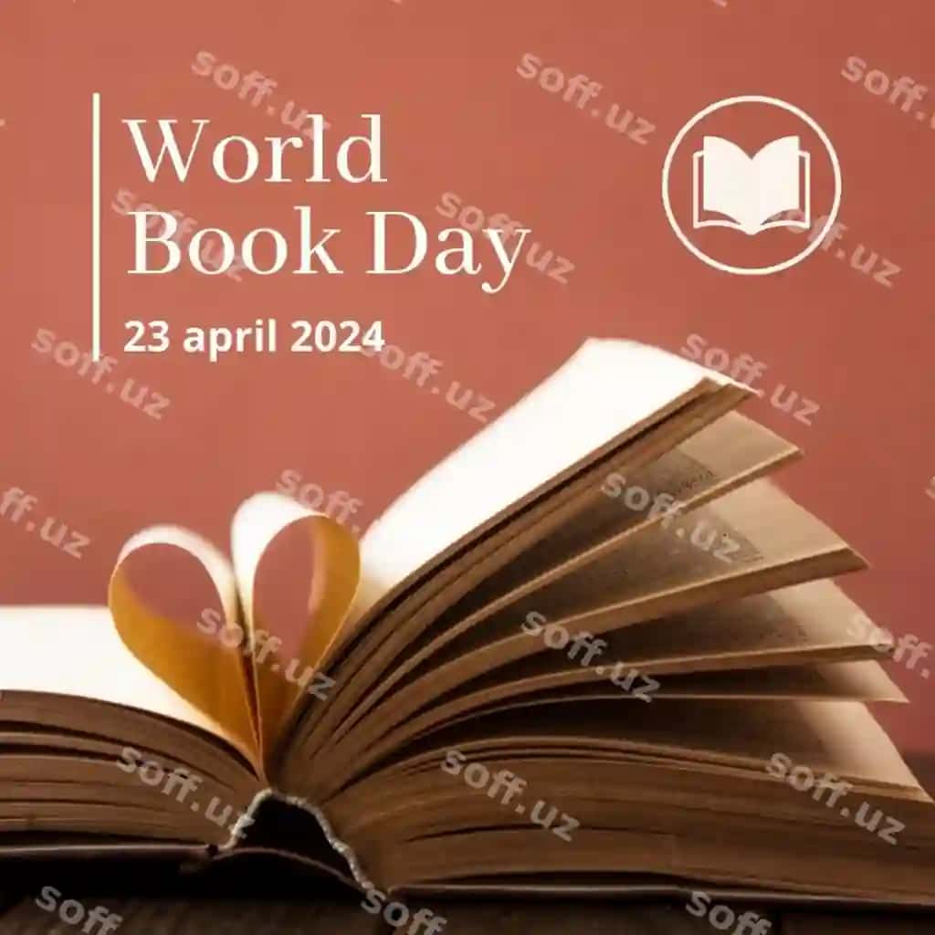 Kitob qopliq qizil fon bilan, Dunyo Kuni nomli kitob | Book cover with red background with book written by worlds day