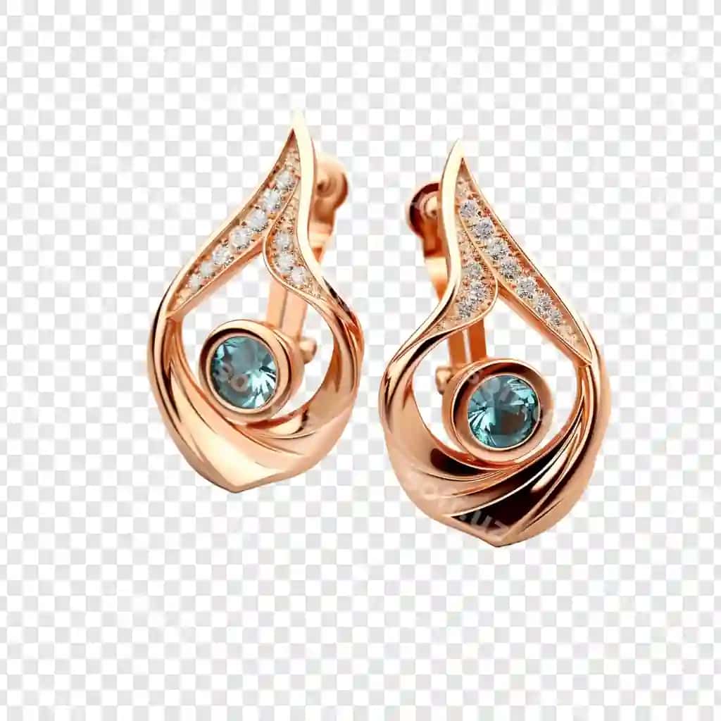 Sirg'alar shaffof fonda ajratilgan | Earrings isolated transparent background