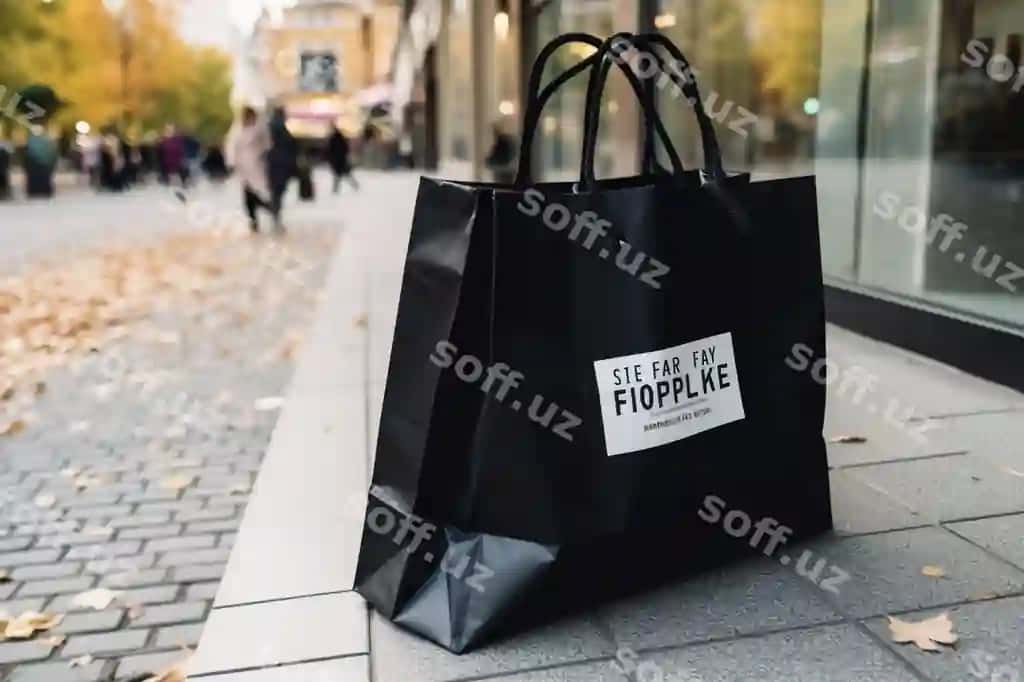 Xarid sumka Black Friday sotuvi yozuvchi | Shopping bag with black friday sale inscription 2