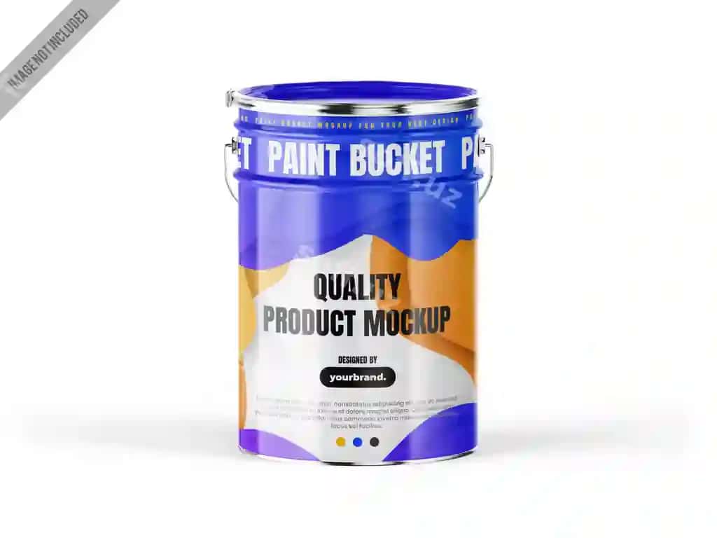 Metal boyoq vedro namuna shabloni | Metal paint bucket mockup tempalte 2