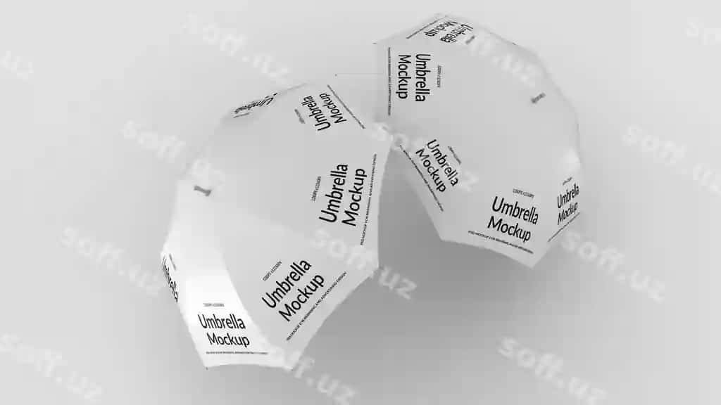 Yuqori ko'rinish ikki yostiq mockup | Top view two umbrella mockup