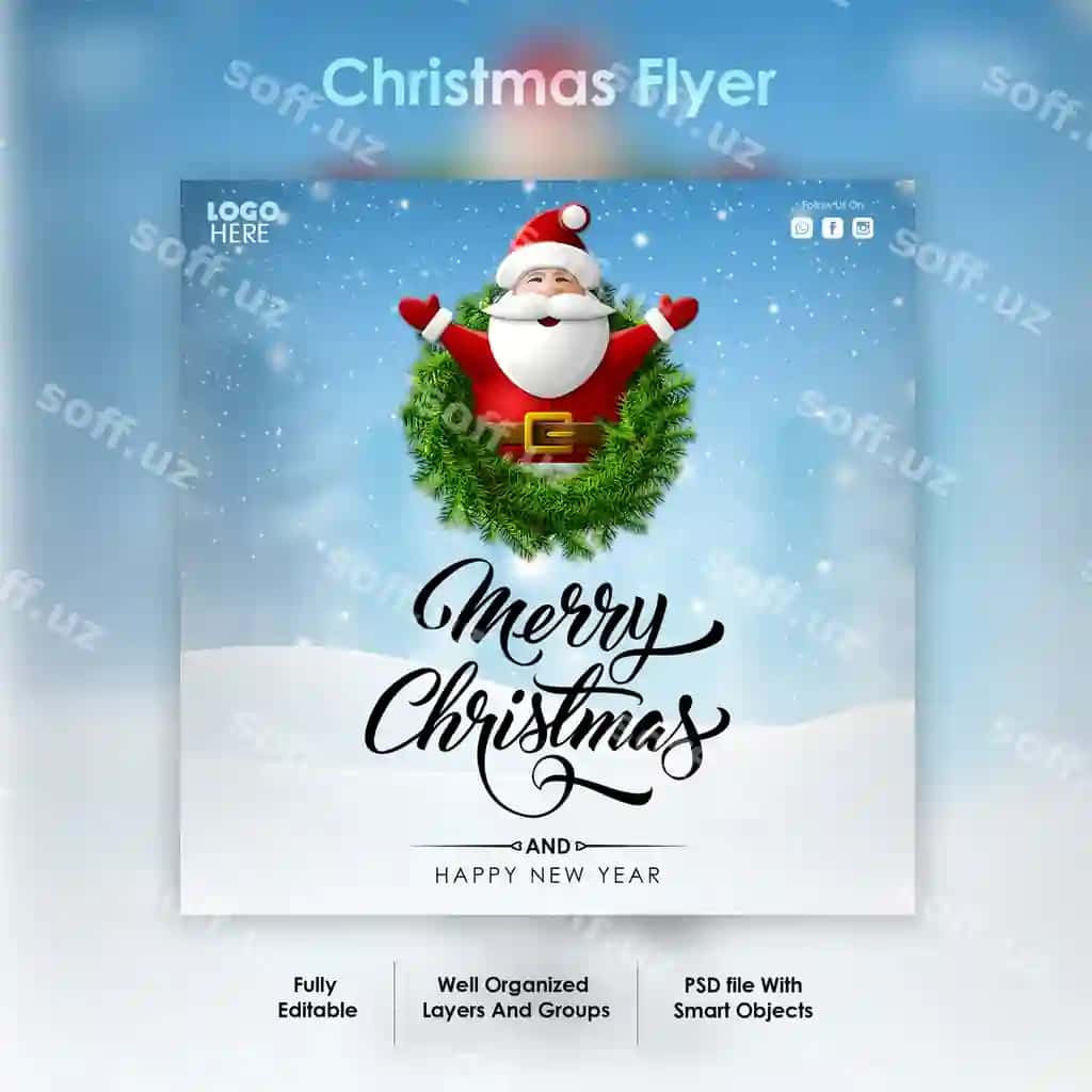 Yangi yil flyer shabloni | Christmas flyer template 2