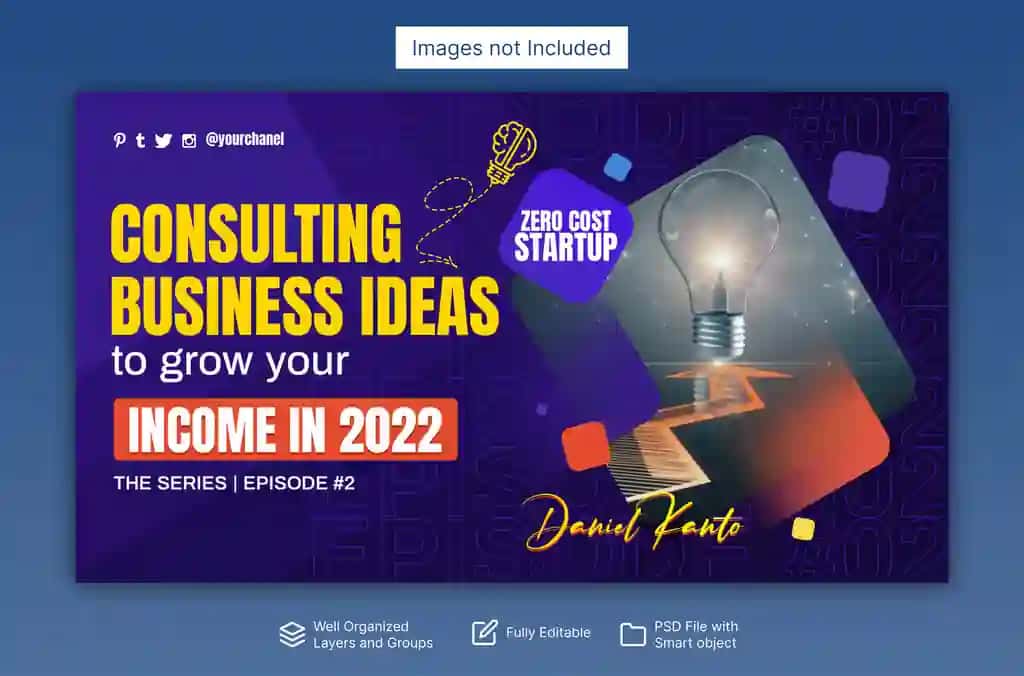 Biznes tadbirining YouTube eskiz shabloni biznes tadbirining veb-banneri | Business event youtube thumbnail template business event web banner