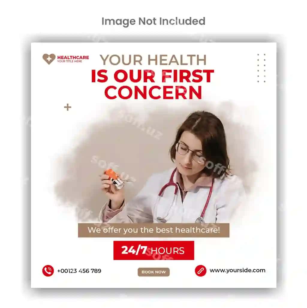 Tibbiy sog'liqni saqlash ijtimoiy media Instagram posti shablon dizayni | Medical healthcare social media instagram post template design