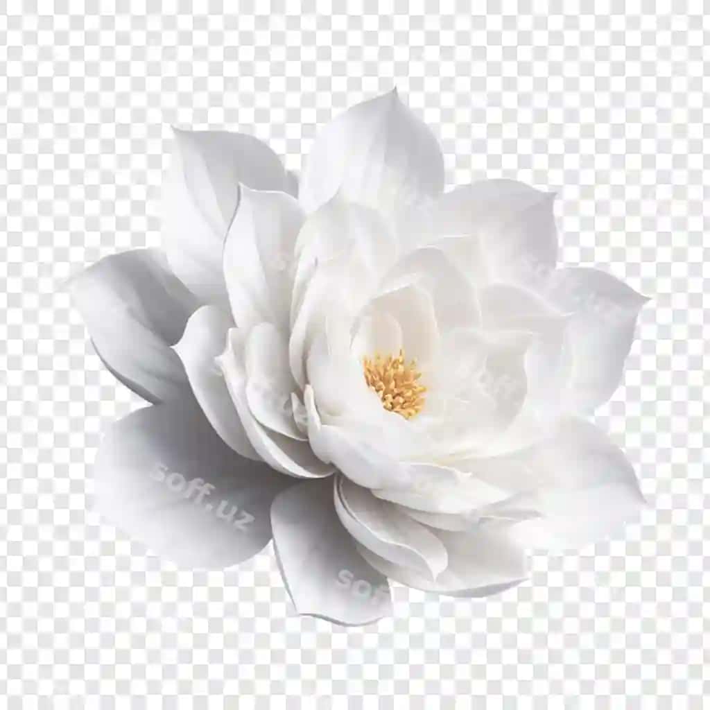 Chiroyli magnoliya gulligi ajraltirilgan oq fonda | Beautiful magnolia blossom isolated white background