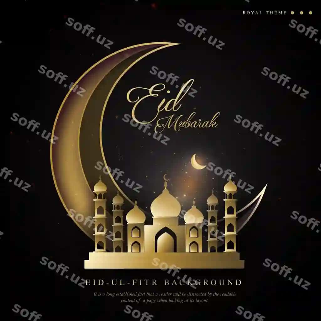 Qiros Ramazon Fitr bayrami orqa fonda | Royal ramadan eid ul fitr background