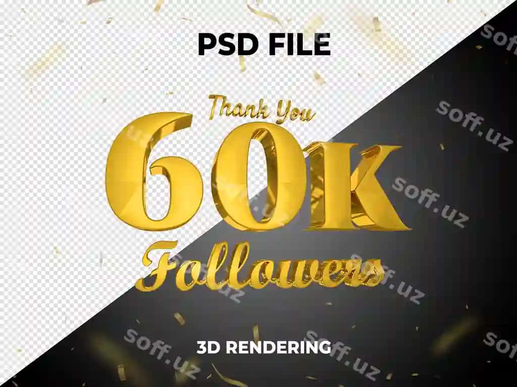 Follower oltin 3d rendering | Follower gold 3d rendering