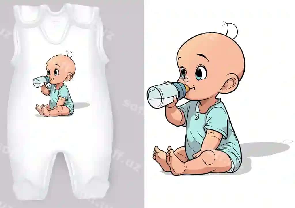 Oq bolalar romperlari karikatura motividagi yangi tug'ilgan bolalar | White baby rompers with cartoon motif newborn