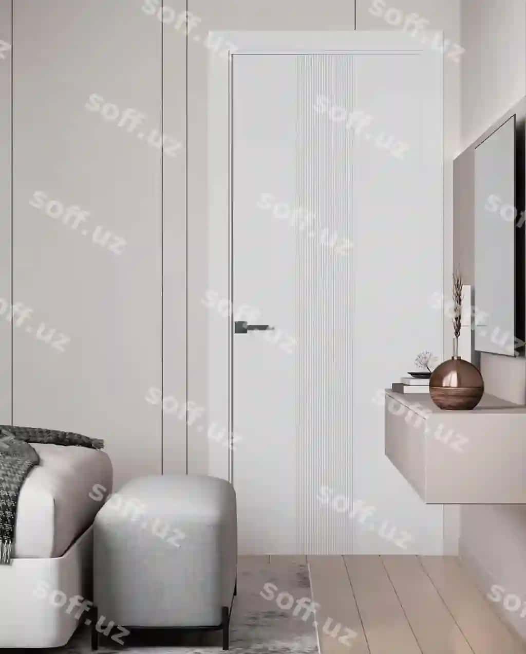 Yashil xona oq eshik bilan oq eshik kumush bilan | Living room with white door white door with silver handle 2