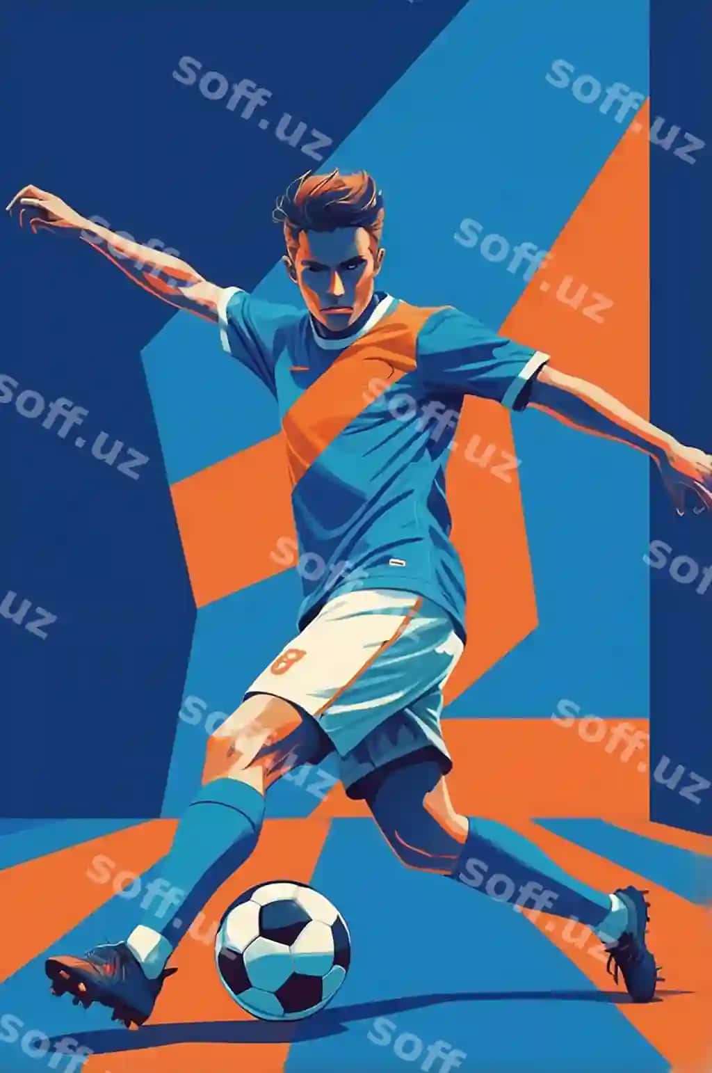 Anime futbol o'yinchi futbol to'pni tepkazayotgan | Anime soccer player kicking soccer ball