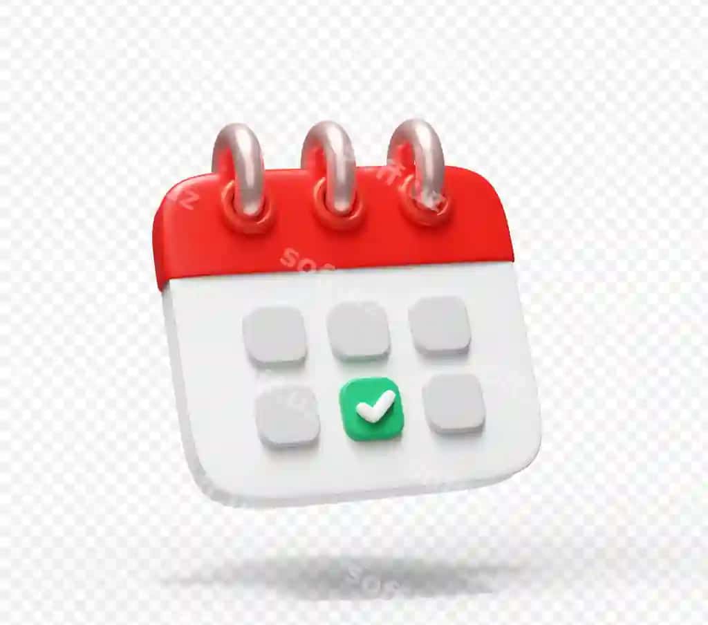 Chiroyli takvim belgisining ikonasi tekshirish belgisi bilan 3D illustratsiya | Cute calendar symbol icon with checkmark 3d illustration 2