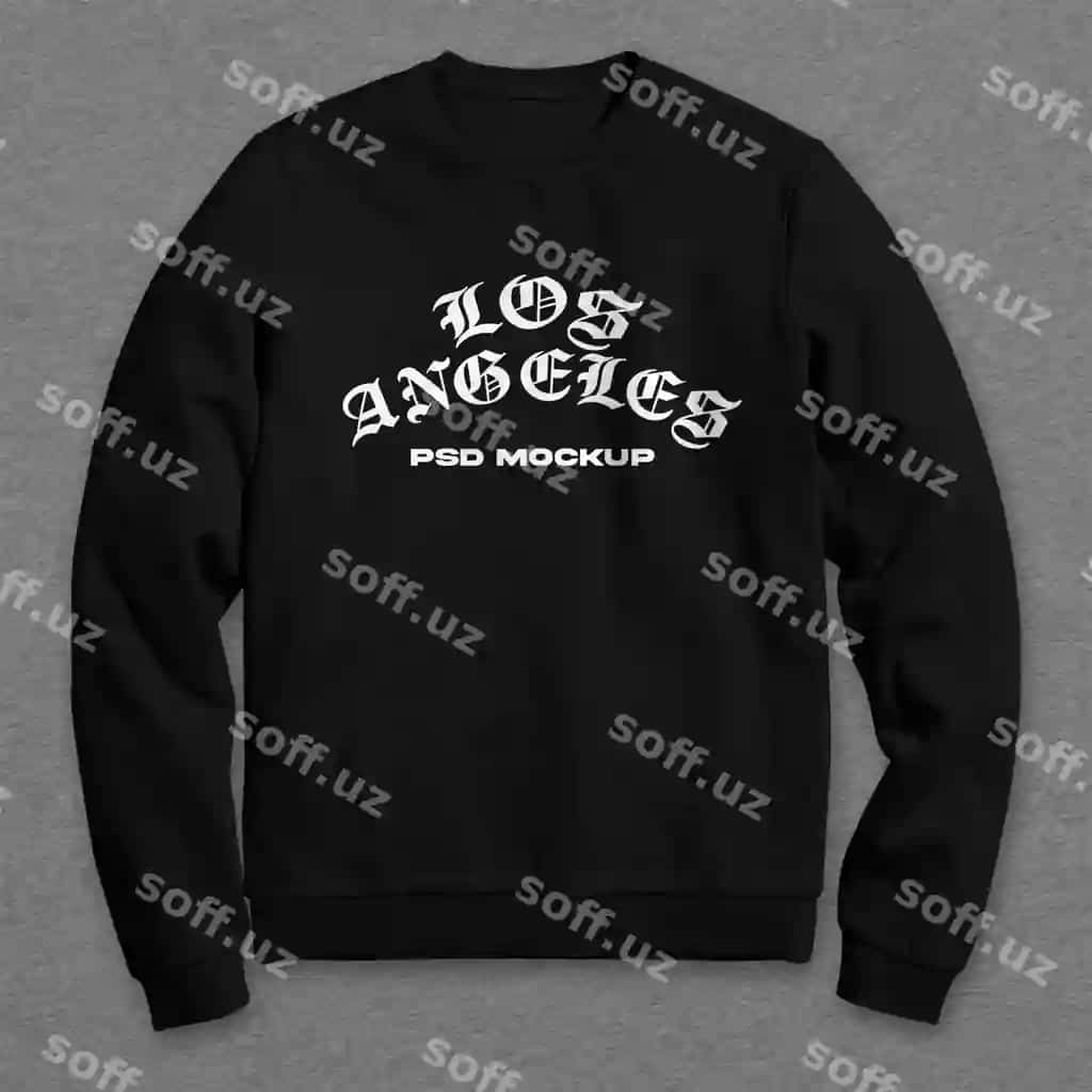 Kiyim bo'yinchi svitshot haqiqiy model | Garment dyed sweatshirt realistic mockup 2