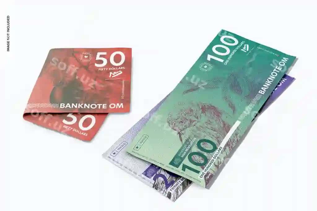 Banknotlar mockup perspektivasi | Banknotes mockup perspective