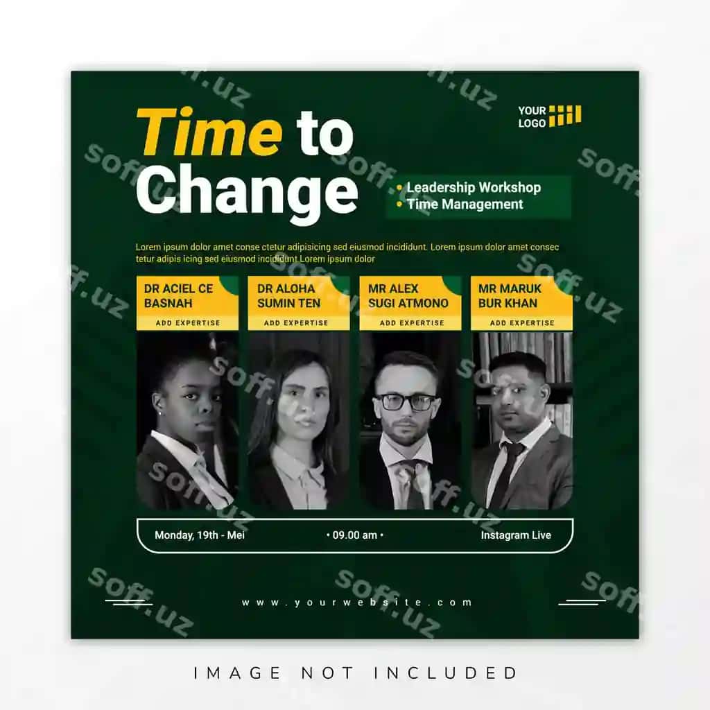 Dinamik vebinar master-klass ijtimoiy tarmoqlar posti shabloni | Dynamic webinar workshop social media post template 2