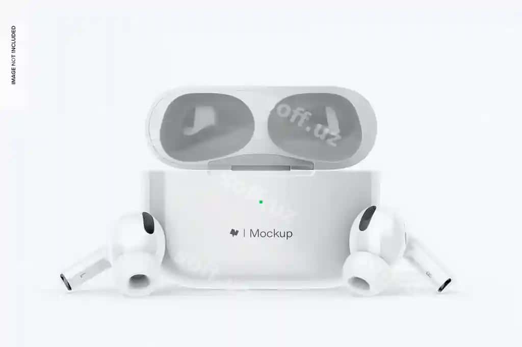 Bluetooth naushniklar namunasi ko'plab rangli old tomondan ko'rinish | Bluetooth earphones mockup multicolor front view