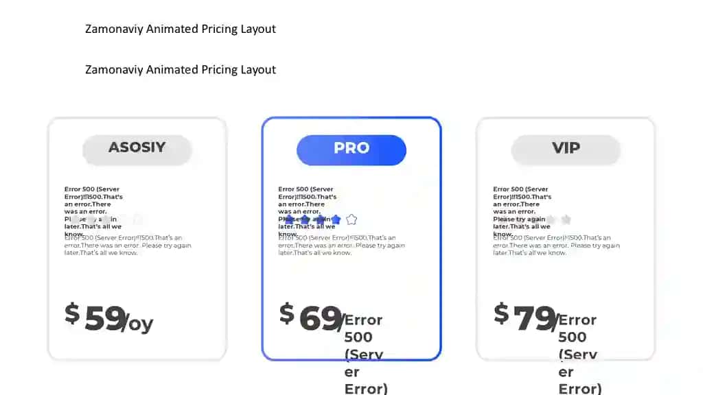 Zamonaviy Animated Pricing Layout Taqdimoti (10 Slayd)