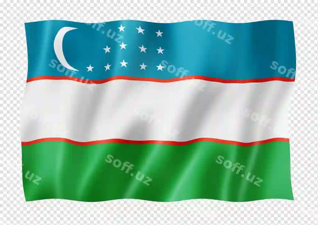O'zbekiston bayrog'i oq fon | Uzbekistan flag isolated white