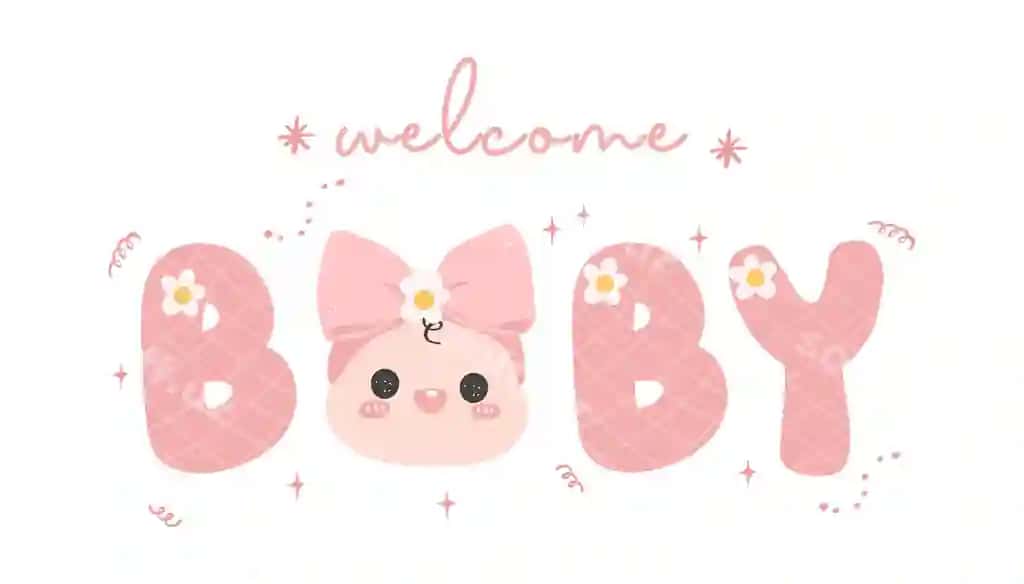 Chiroyli kichik qiz uchun shower pushti rangdagi Xush kelibsiz kichik qiz banneri mukammal taklifnoma | Cute baby girl shower pink welcome baby girl banner perfect invitaion