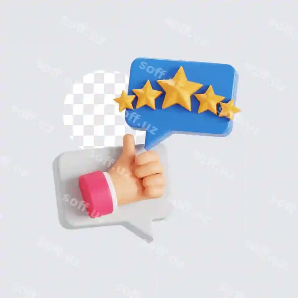 Mijozning musbat sharhlari 3D ikonasi | Positive reviews from customer 3d icon