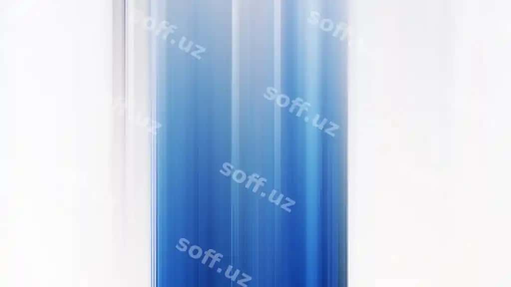 Ko'k va oq shisha vase so'zlar bilan pastki qismi ko'k | Blue white glass vase with words blue bottom 2