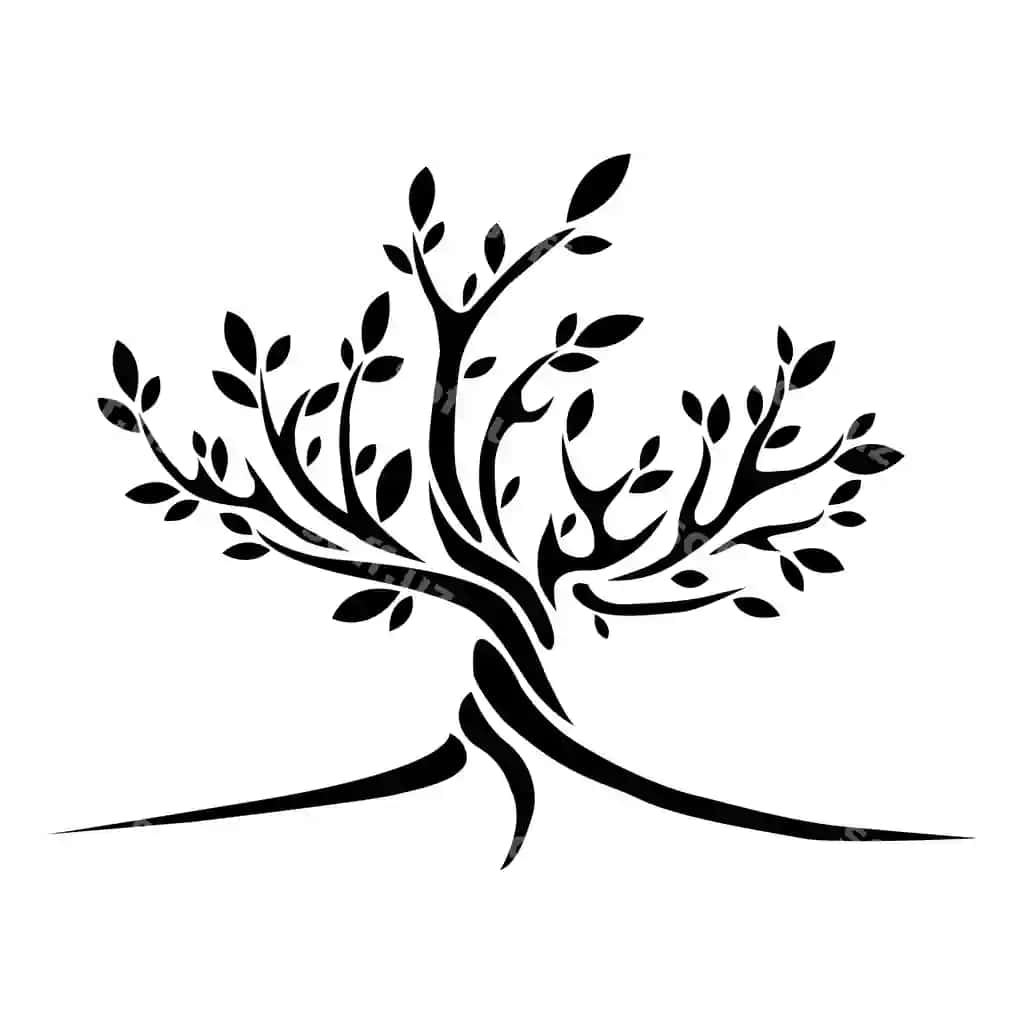 Ijodiy daraxt logotipi dizayni vektor tasviri | Creative tree logo design vector illustration