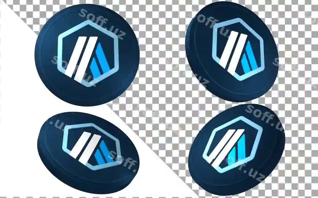 Arb arbitrum 3d render illustratsiyasi coin token kriptovalyuta logotipi | Arb arbitrum 3d render illustration coin token cryptocurrency logo