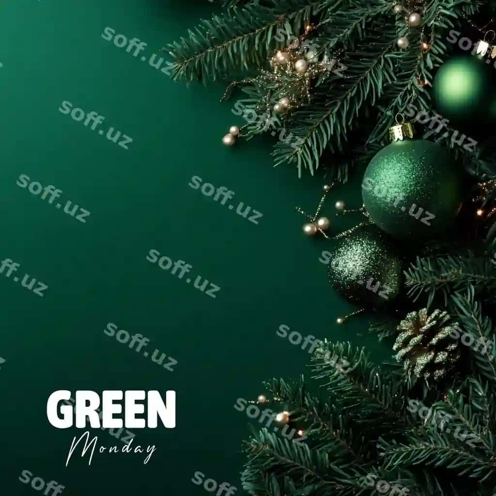 Kvadrat baner dizayn shabloni yashil Dushanba | Square banner design template green monday