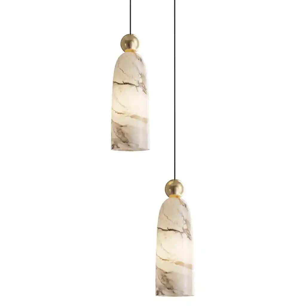 Figure Alabaster Pendant Lamp 2 heads