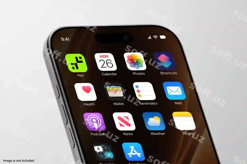 Chiqimli akilliq telefon 17 Pro Max mockup yaqin qarash | Detailed smartphone 17 pro max mockup close up view