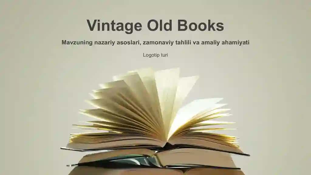 Vintage Old Books Taqdimoti (37 Slayd)