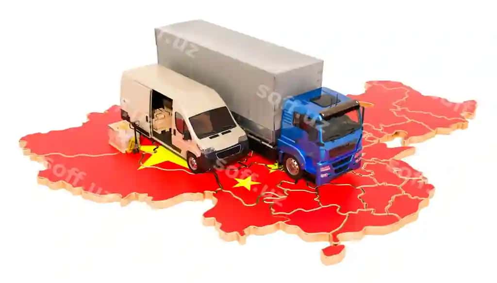 Jo'natish va yetkazib berish Xitoy konseptsiyasi 3D render | Shipping delivery china concept 3d rendering