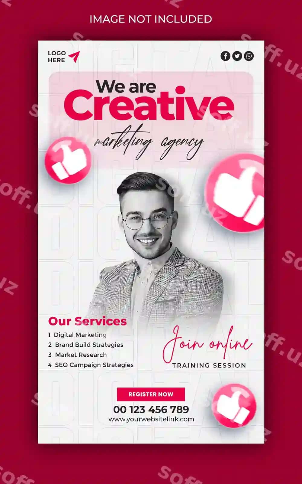 Raqamli marketing agentligi korporativ Facebook Instagram hikoya shabloni | Digital marketing agency corporate facebook instagram story template