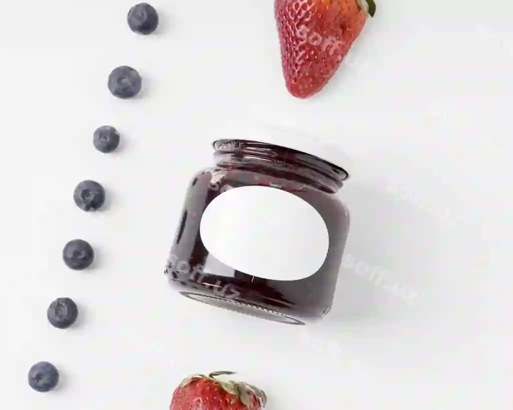 Namuna murabbo bankasi qadoqlash joylashuvi | Mock up jam jar packaging arrangement