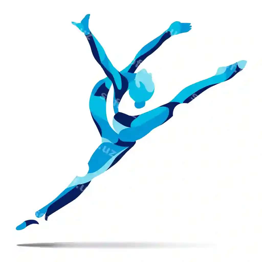 Moda stilizatsiya qilingan illustratsiya burrali gimnastika akroblika | Trendy stylized illustration movement curly gymnastics acrobatics