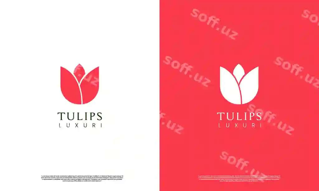 Oddiy lola yagona logotip dizayni zamonaviy kontseptsiya | Simple tulips logo design modern concept