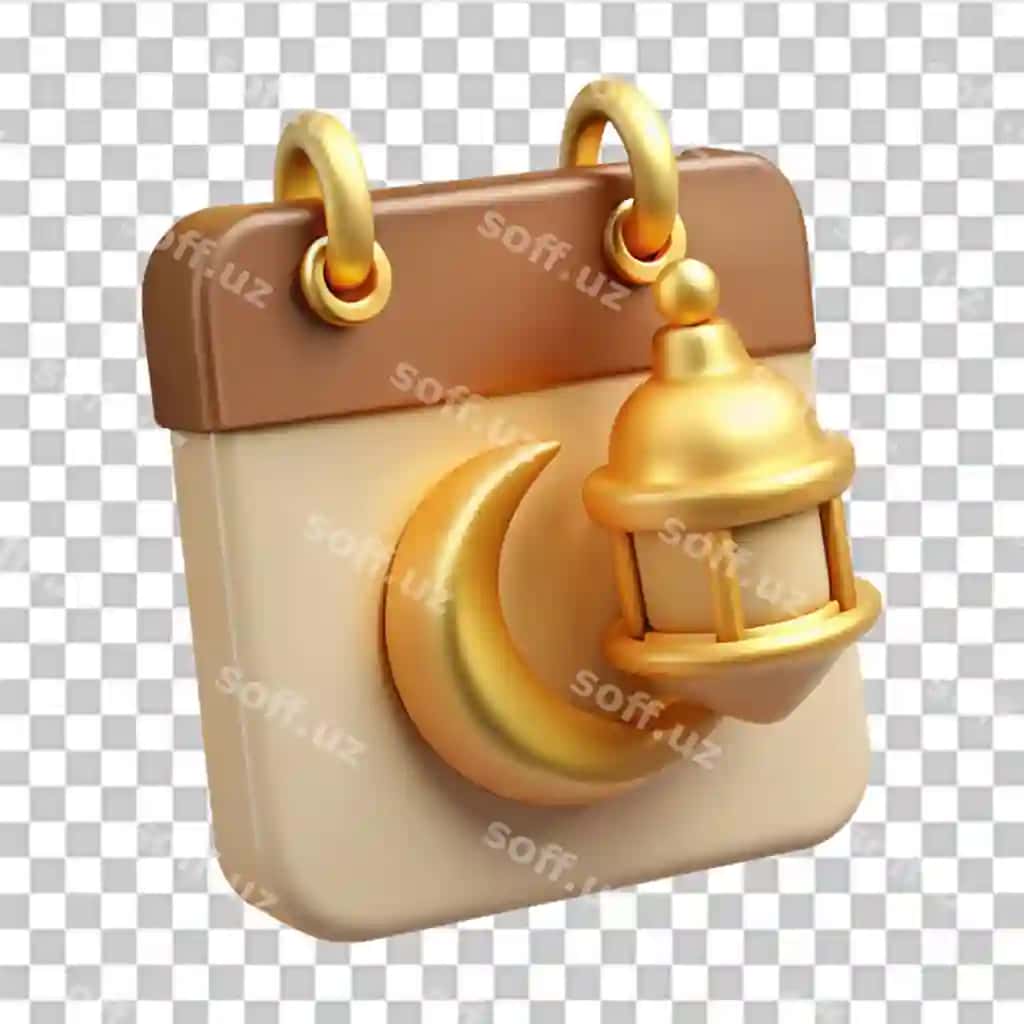 Ramazon taqvimi hilol yulduz chiroq dekoratsiyasi 3d rendering | Ramadan calendar with moon star lantern decoration 3d rendering 2