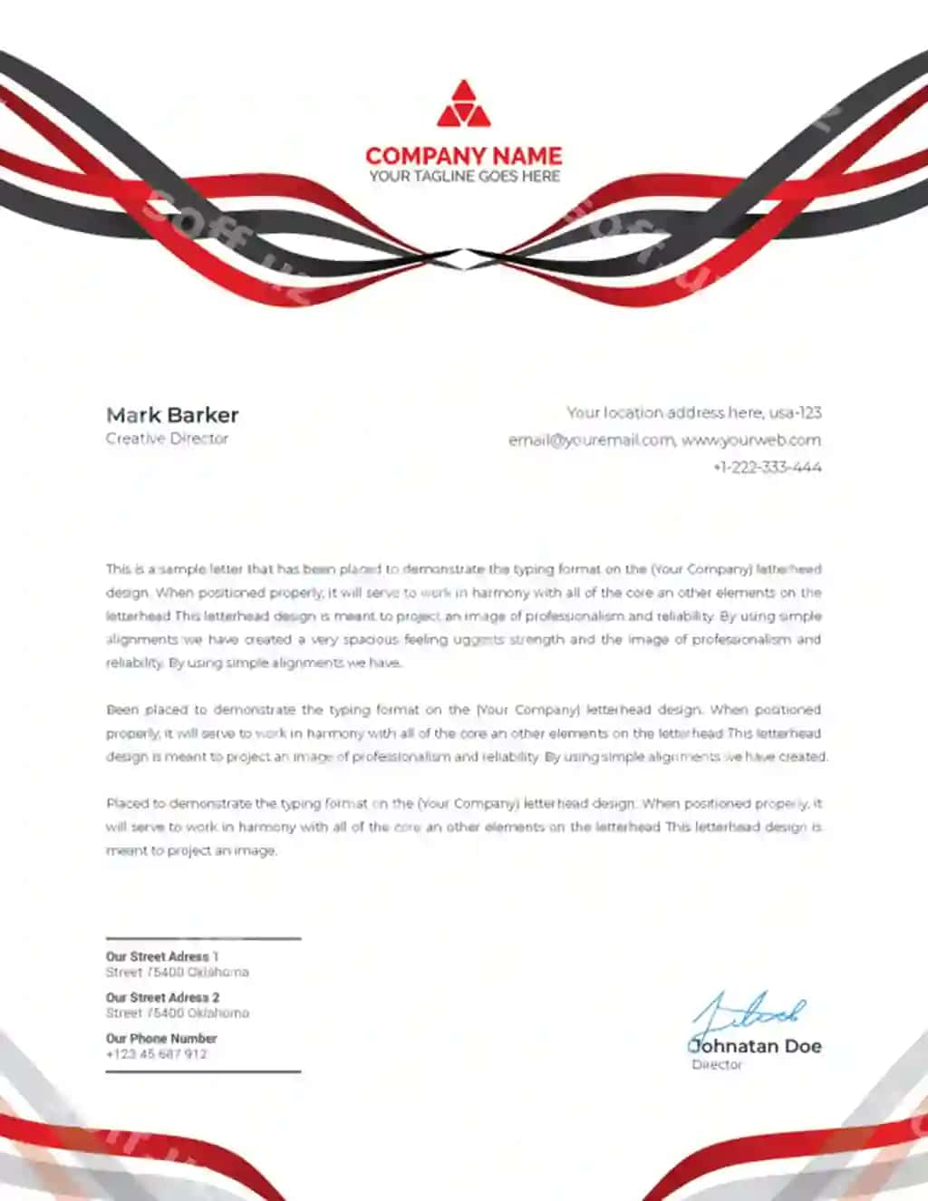 Zamonaviy xat sarlavhasi shabloni dizayni | Modern letterhead template design 2
