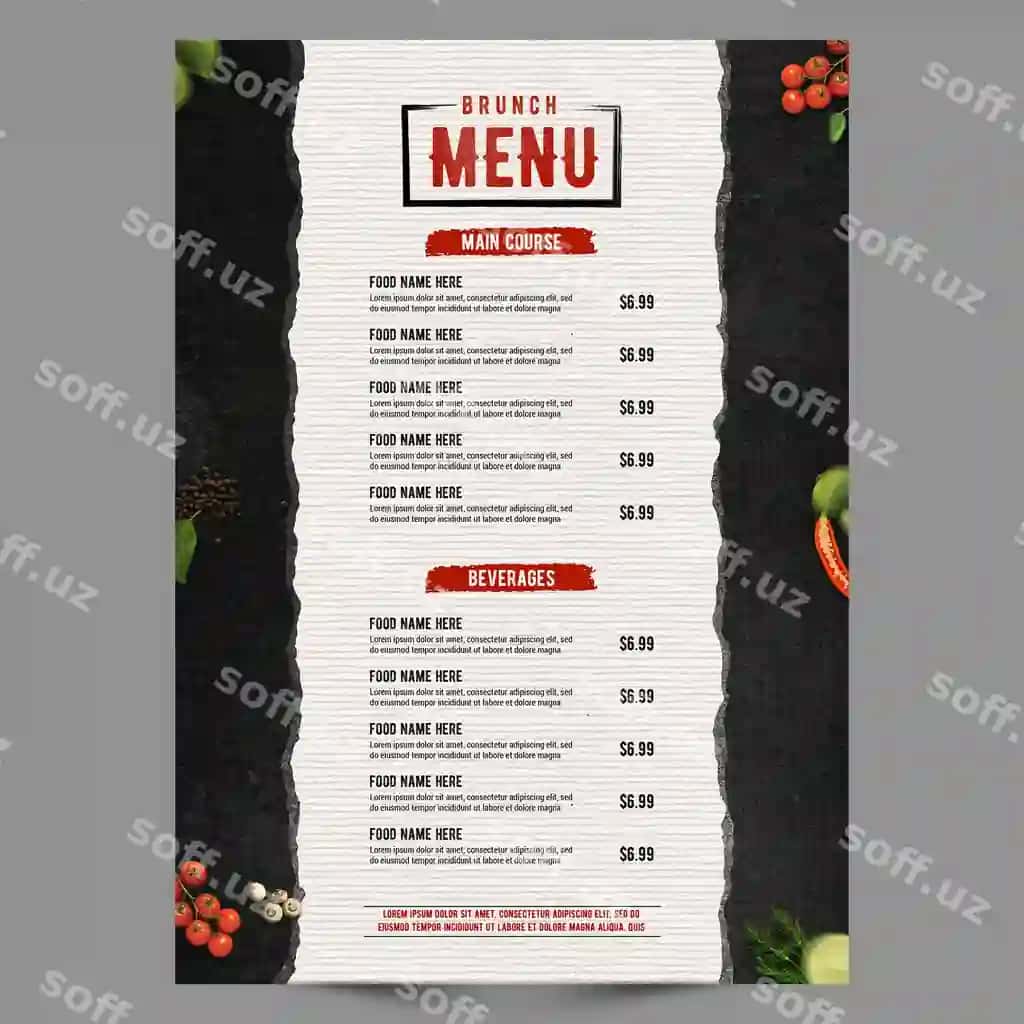 Qora retro poster menu seriyasi | Black retro poster menu series 2