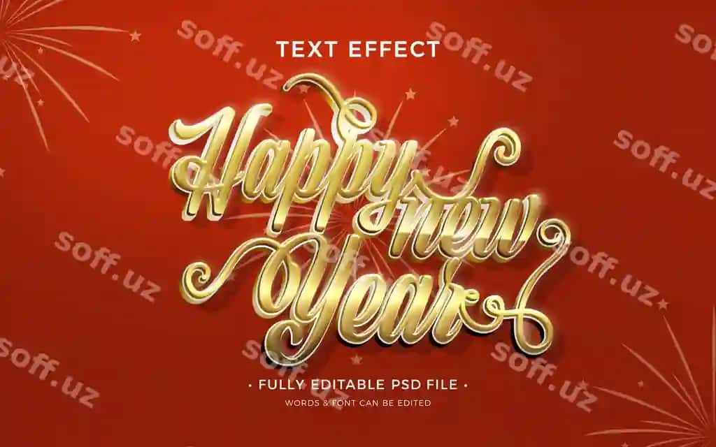 Baxtiyor yangi yil matn effekti | Happy new year text effect 2