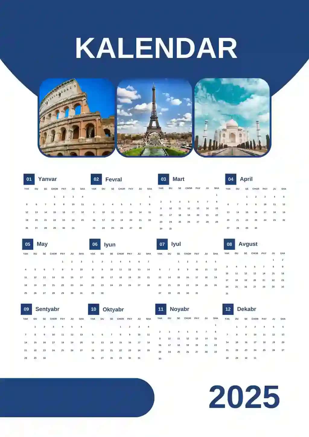 2025-yil Kalendar