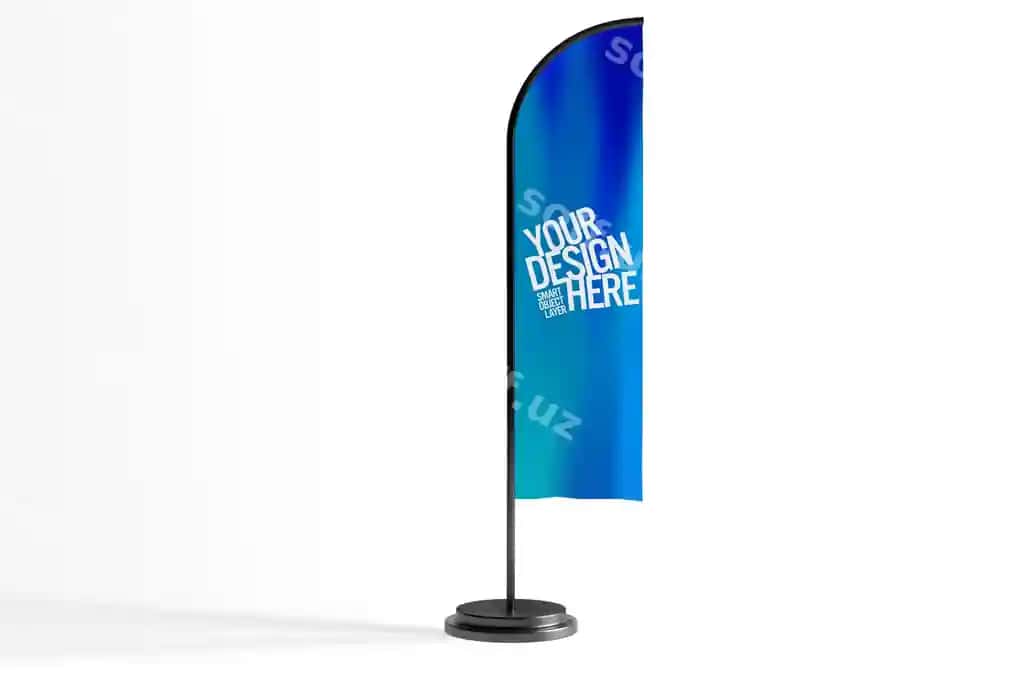 Bayrak baner reklama namunasi | Flag banner advertisement mock up