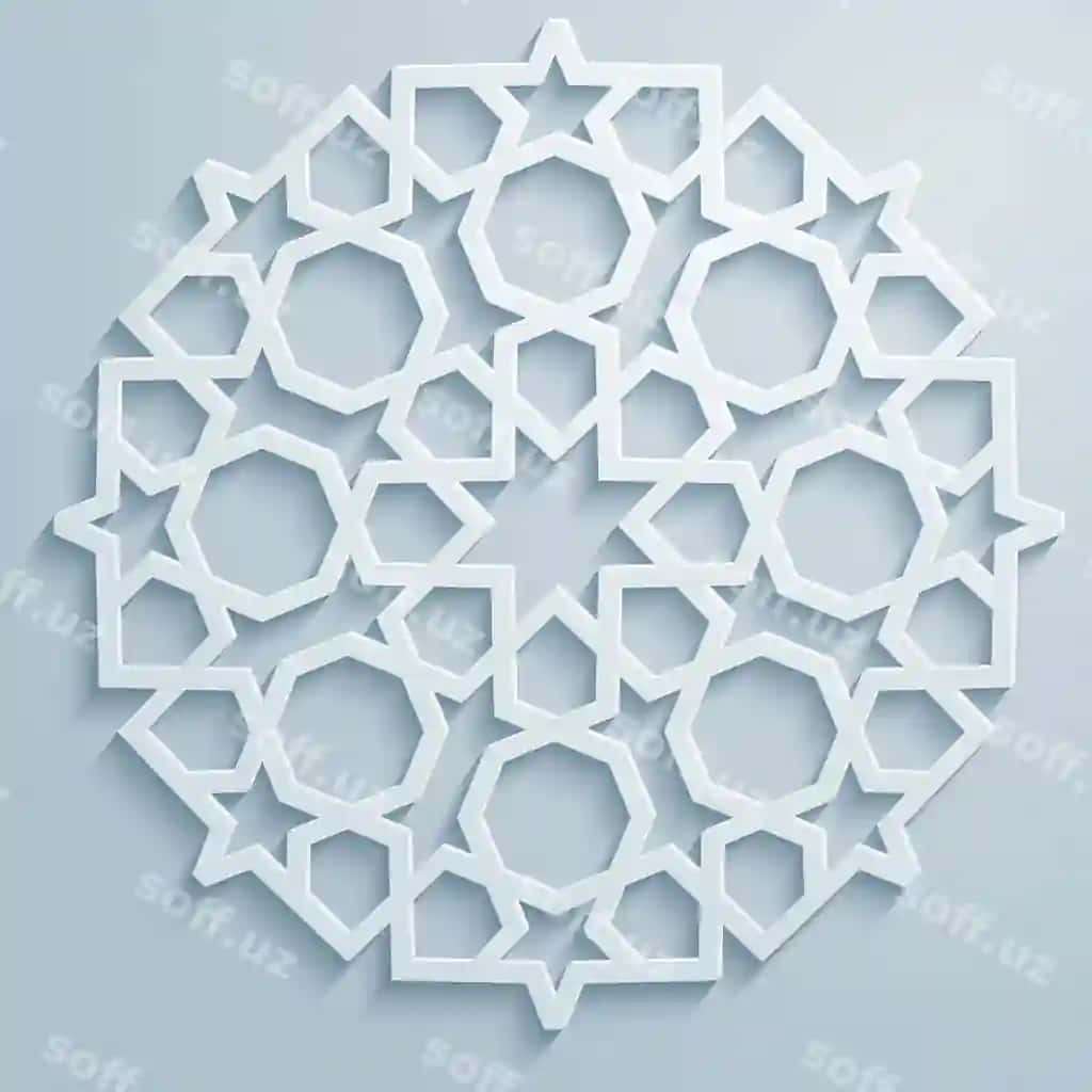 Geometrik bezatma arabcha aylanma naqsh orqa fon fors dekorativ | Geometric ornament arabic round pattern background persian decorative
