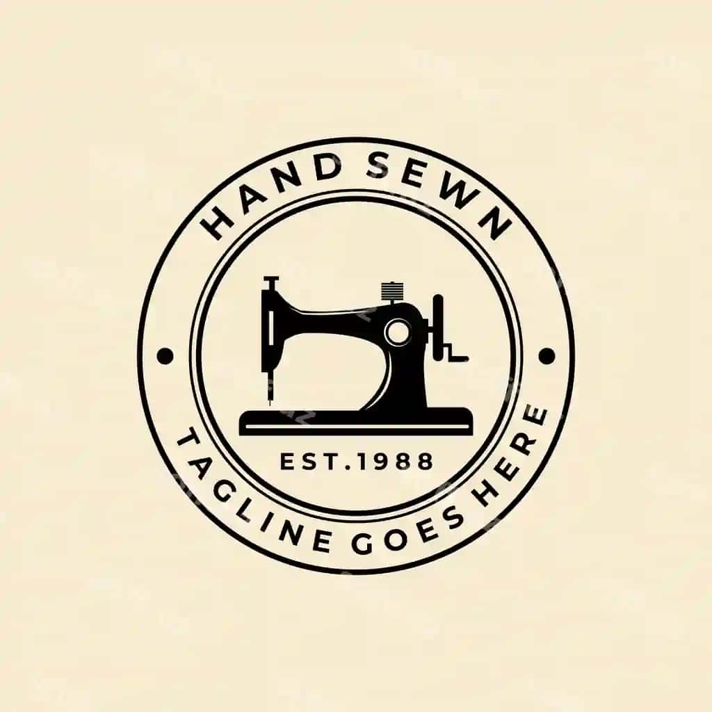 Ushqiq mashinasi badj logotip illustratsiya dizayni | Sewing machine badge logo illustration design 2