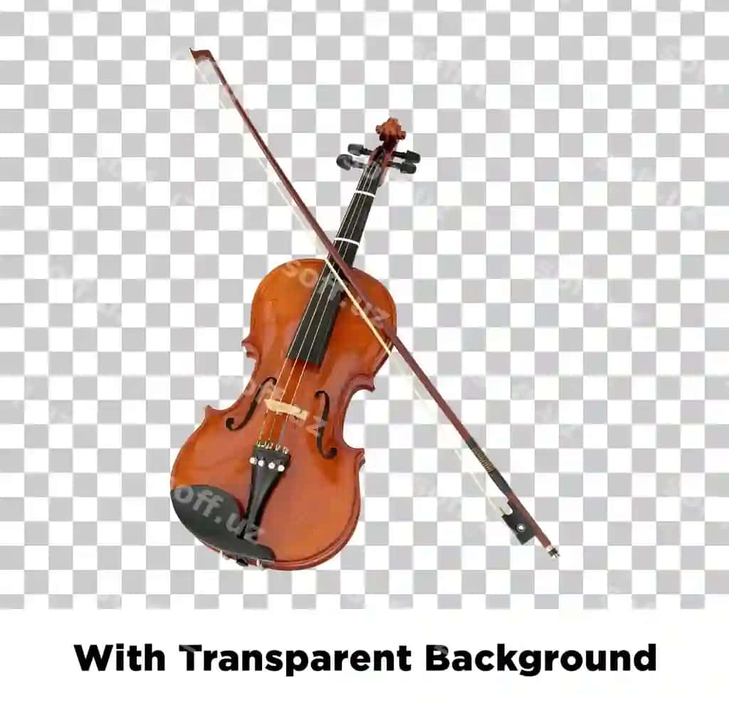 Skripka va lyuk ajraltirilgan shaffof fonda | Violin with bow isolated transparent background