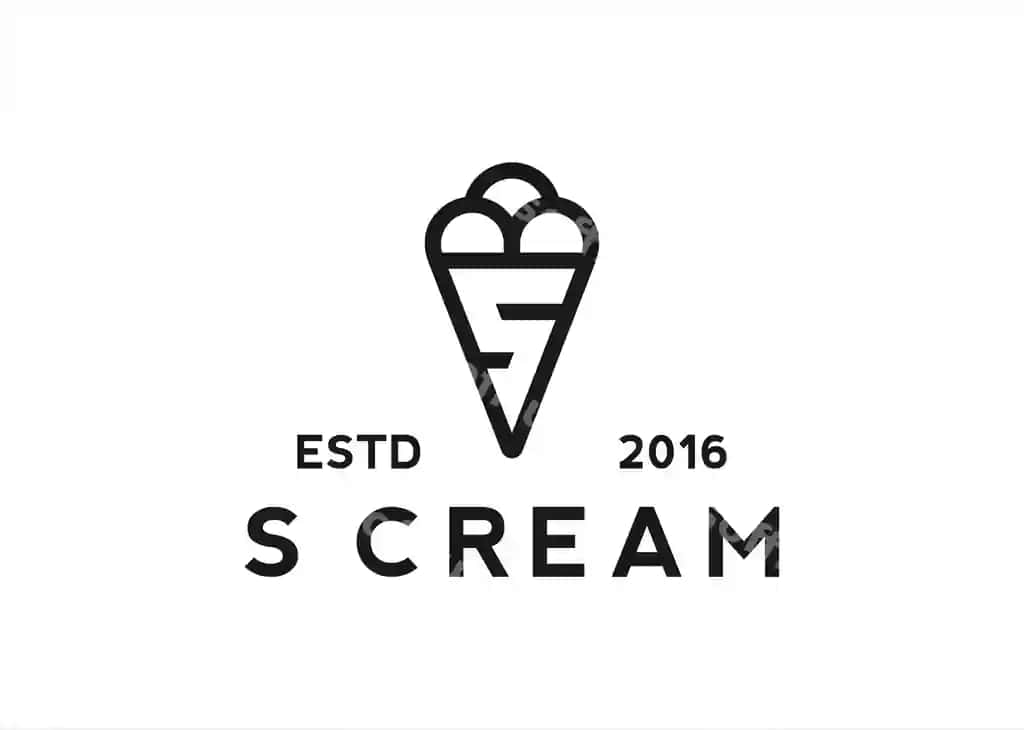 S muz qatiq logotip dizayni vektor illustratsiyasi | S ice cream logo design vector illustration