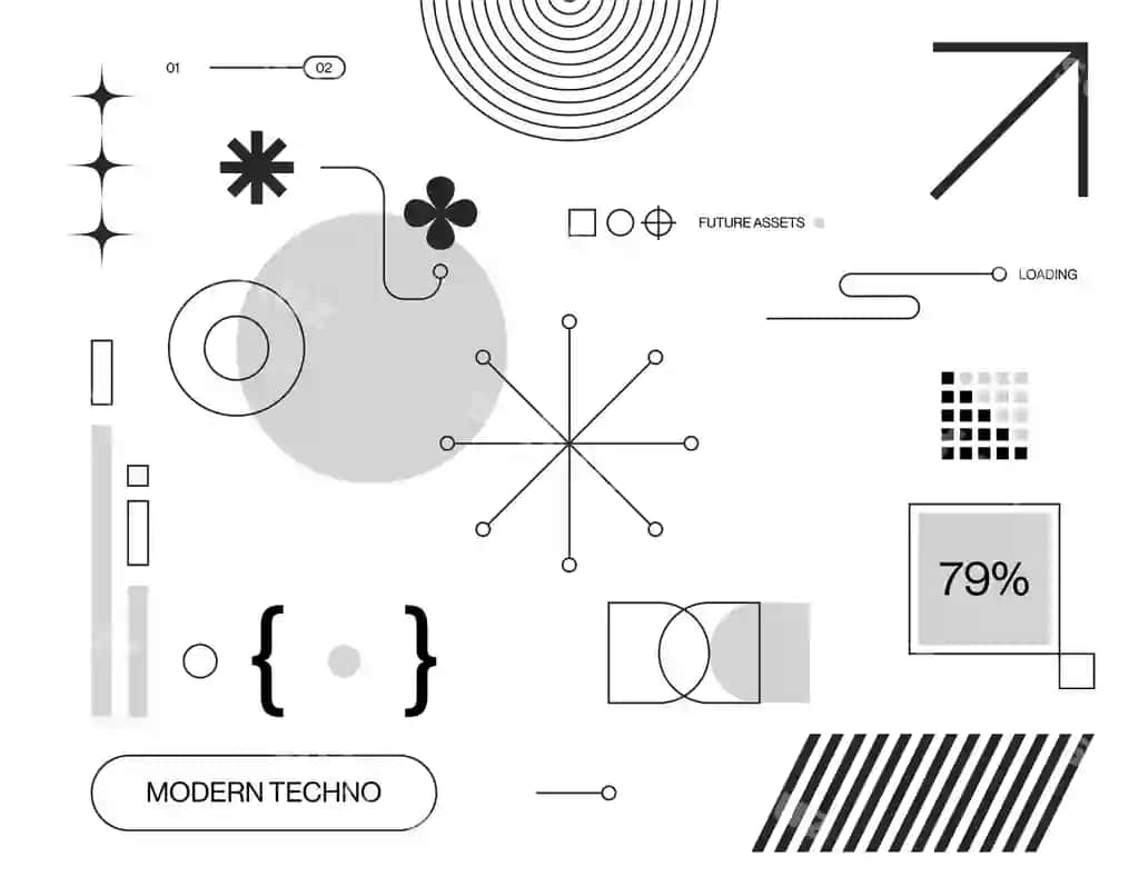 Zamonaviy kelajakchi resurs to'plami zamonaviy texnologiya orqa fon to'plami | Mondern futuristic asset collection modern tech background set 2