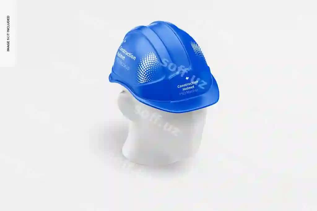 Qurilish bosh poyragi modeli izometric ko'rinish | Construction helmet mockup isometric view