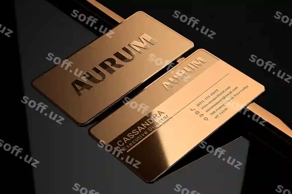Boz oltin metal biznes karta logotip mockup | Luxury gold metal business card logo mockup