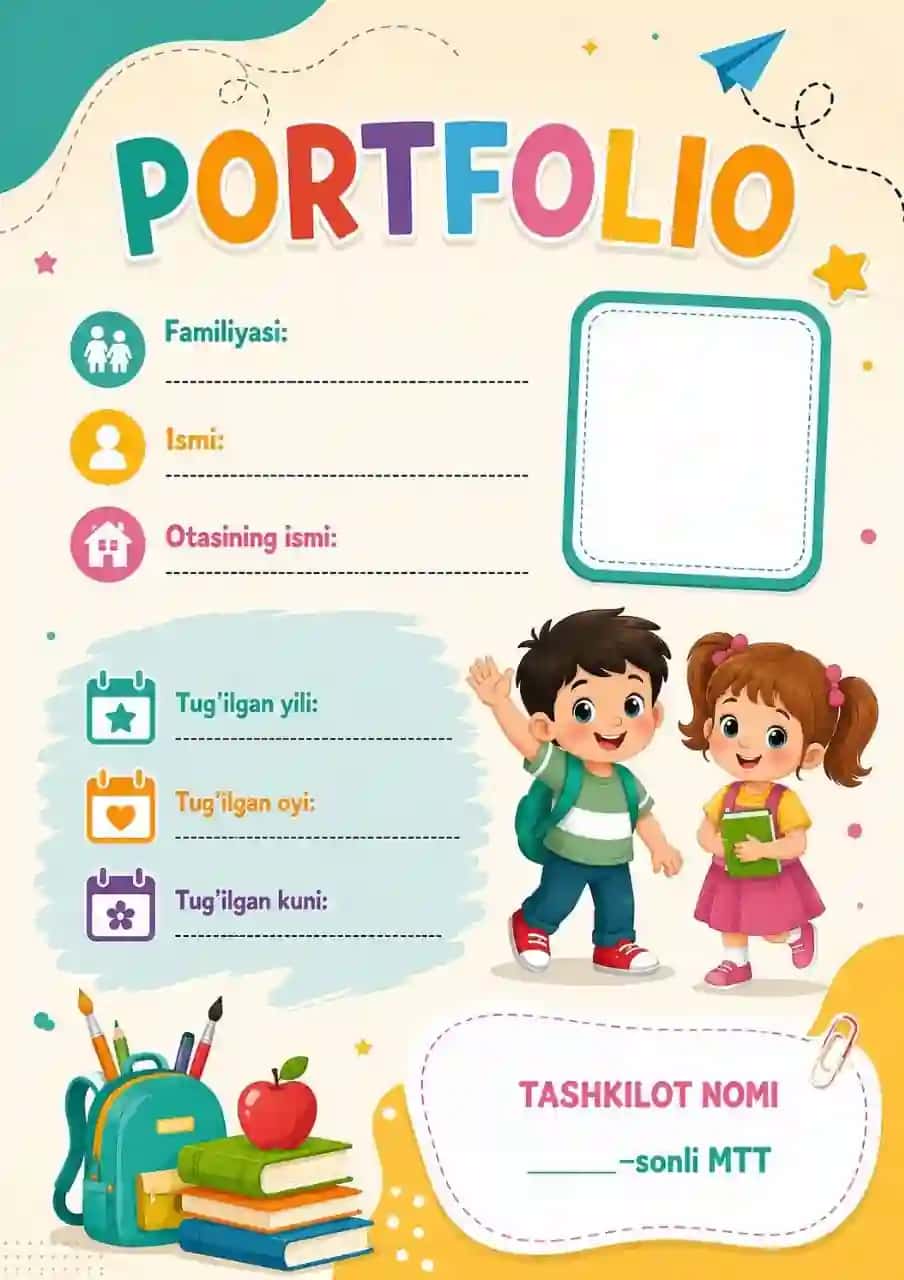 BOG'CHA UCHUN PORTFOLIO YUZI