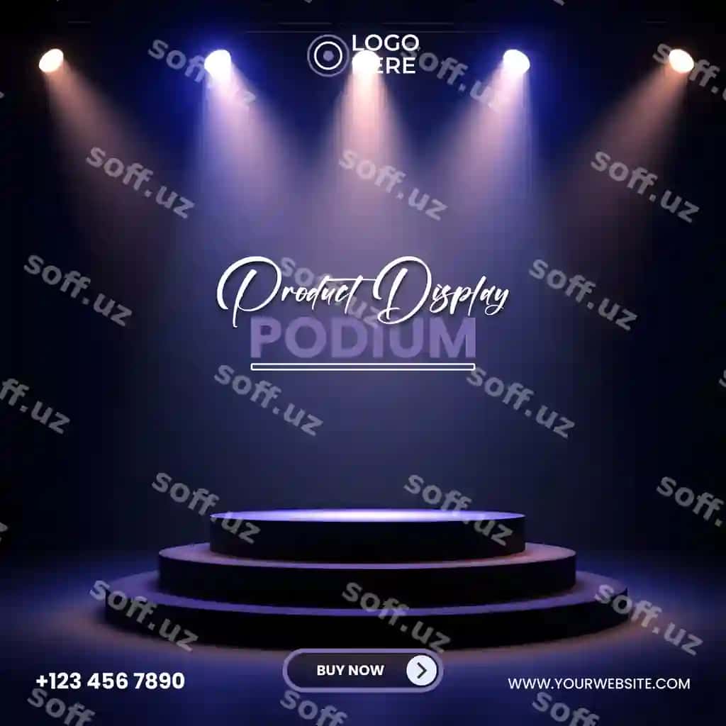 Elegent mahsulot ko'rsatish podiumi spot chiroqlari bilan | Elegant product display podium with spotlights 2
